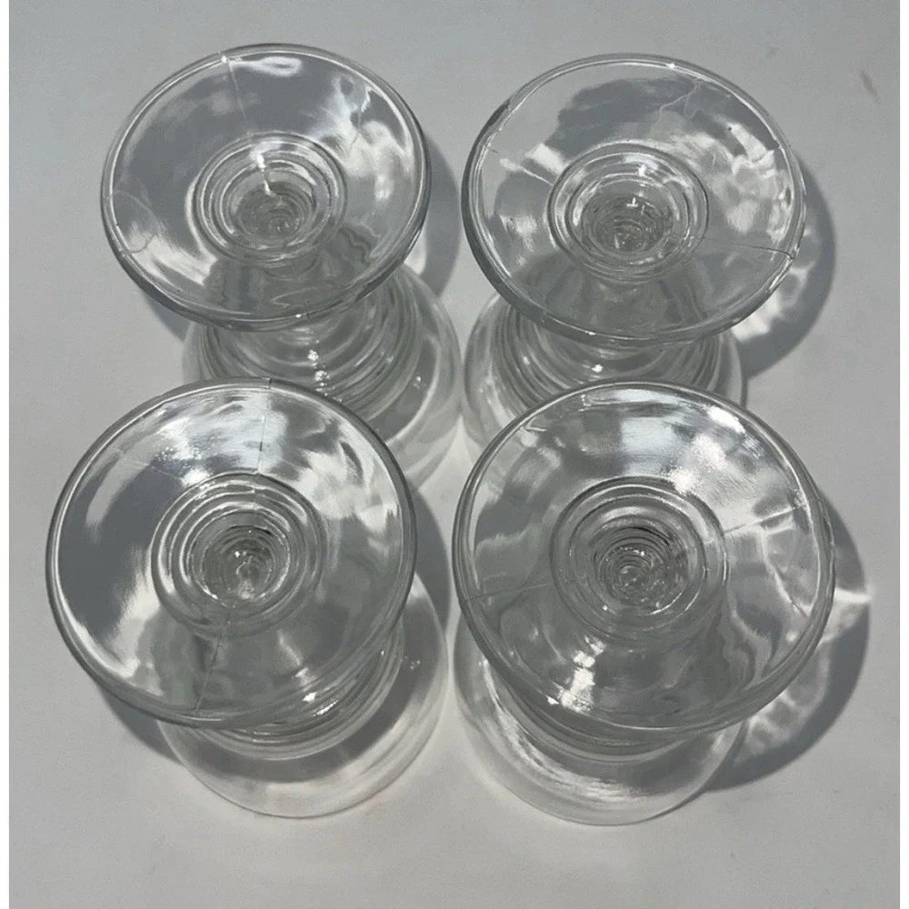 Set of 4 Vintage Beehive clear petite Sherry Gimlet stemmed Glasses - Picture 3 of 8